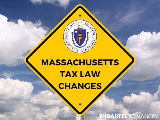 Yellow Sign Saying Massachusetts Tax Law Changes
